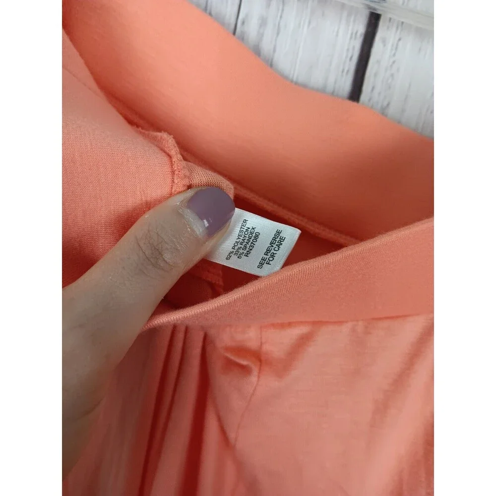 Cato Maxi Skirt Womens M Stretchy Pull On Wild Bold Long Peach Elastic Waist